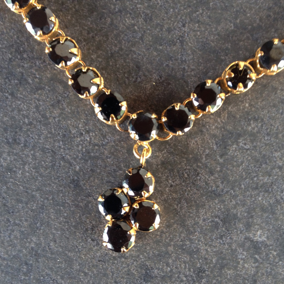 Vintage Black Rhinestone Fashion Necklace - Picture 3 of 4